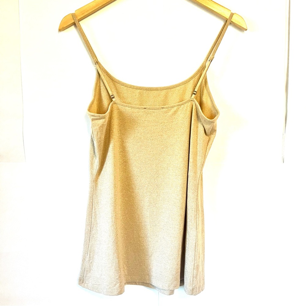 EXPRESS Women’s Spaghetti Strap Tank in Glitter Goldtone - Picture 3 of 7